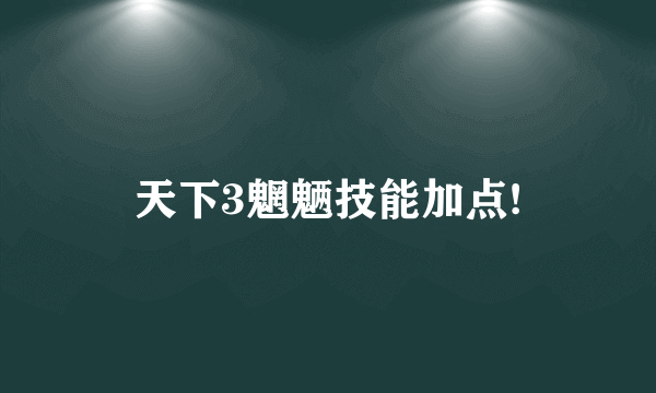 天下3魍魉技能加点!