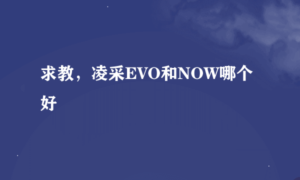 求教，凌采EVO和NOW哪个好