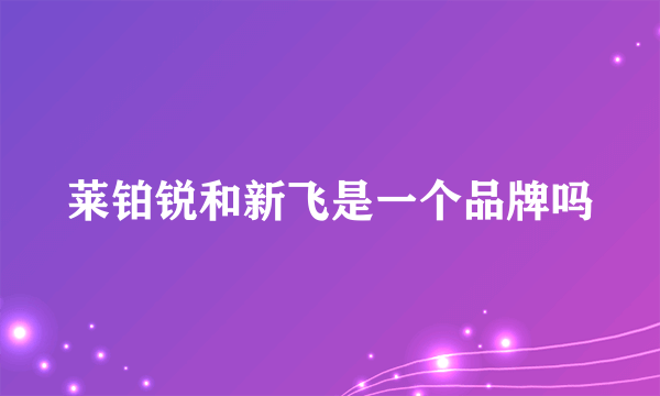 莱铂锐和新飞是一个品牌吗