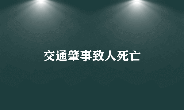 交通肇事致人死亡