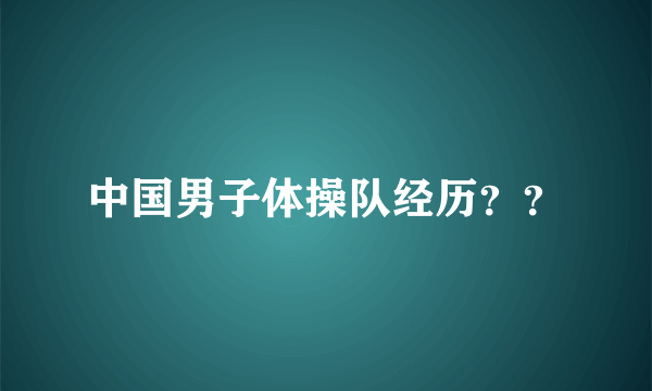 中国男子体操队经历？？