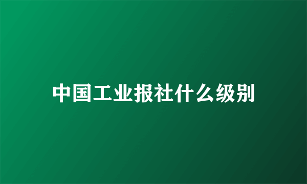 中国工业报社什么级别