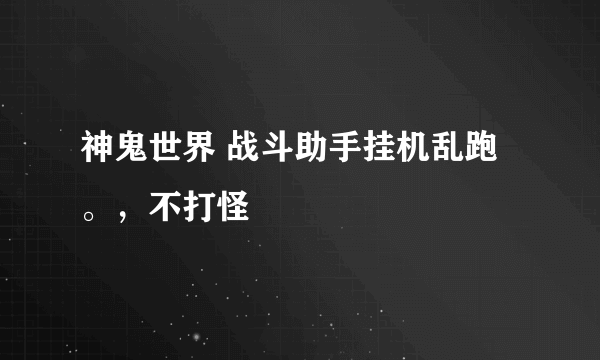 神鬼世界 战斗助手挂机乱跑。，不打怪