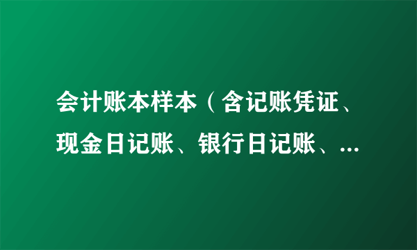 会计账本样本（含记账凭证、现金日记账、银行日记账、总账、明细账和分类明细账）及会计报表