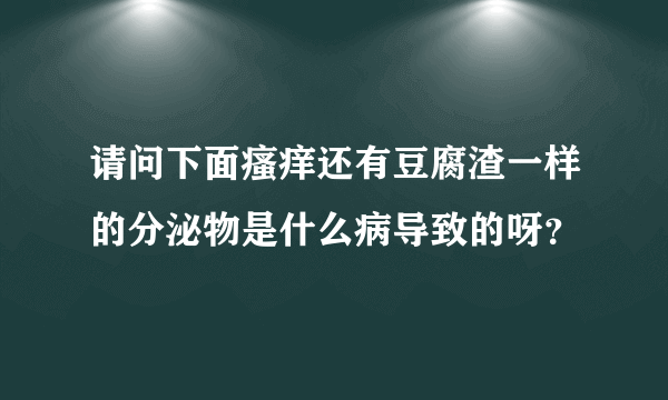 请问下面瘙痒还有豆腐渣一样的分泌物是什么病导致的呀？