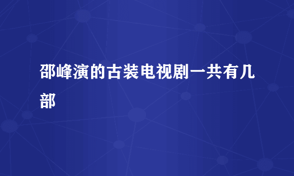 邵峰演的古装电视剧一共有几部