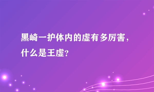 黑崎一护体内的虚有多厉害，什么是王虚？