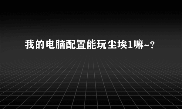 我的电脑配置能玩尘埃1嘛~？