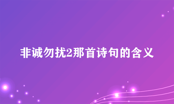 非诚勿扰2那首诗句的含义