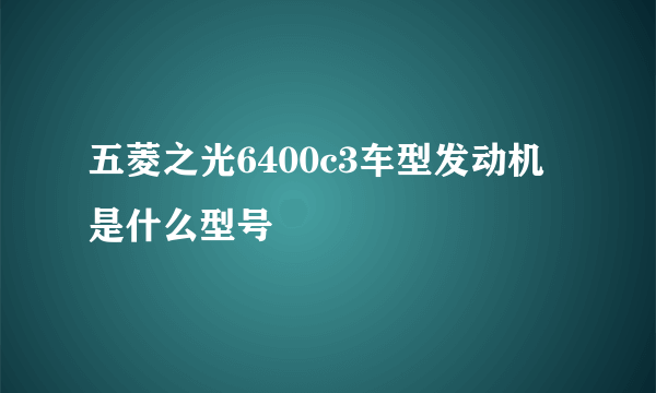 五菱之光6400c3车型发动机是什么型号