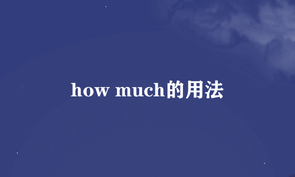 how much的用法