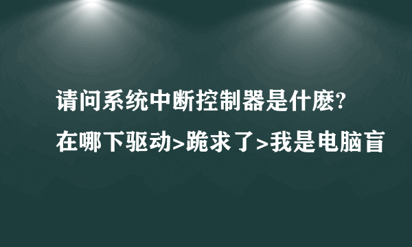 请问系统中断控制器是什麽?在哪下驱动>跪求了>我是电脑盲