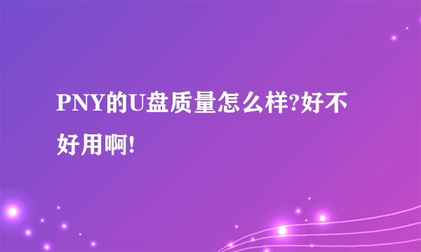 PNY的U盘质量怎么样?好不好用啊!