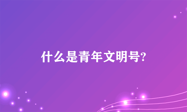 什么是青年文明号?