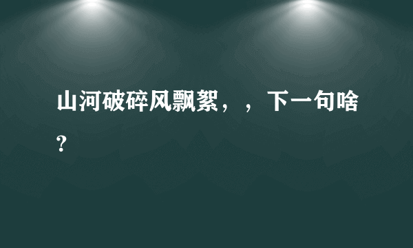 山河破碎风飘絮，，下一句啥？