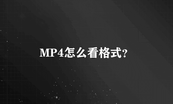 MP4怎么看格式？