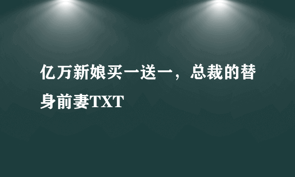 亿万新娘买一送一，总裁的替身前妻TXT