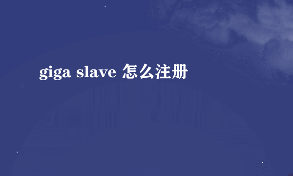 giga slave 怎么注册