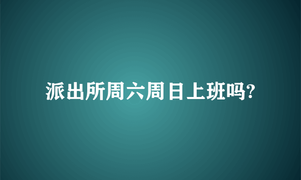 派出所周六周日上班吗?