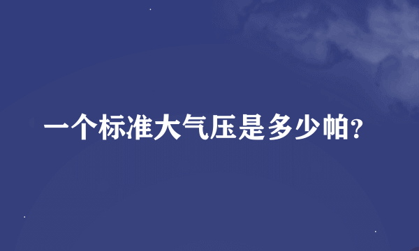 一个标准大气压是多少帕？