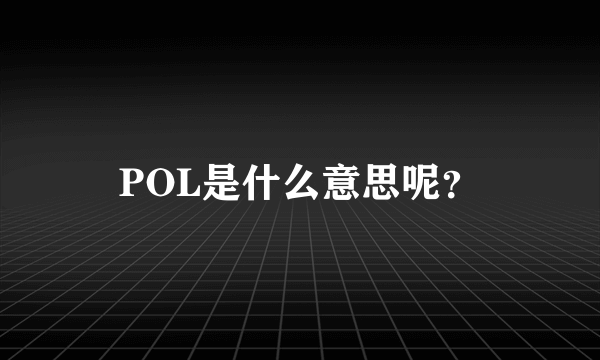 POL是什么意思呢？