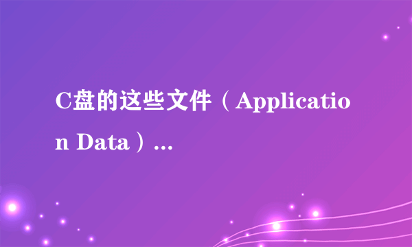 C盘的这些文件（Application Data）可以删除么？求答案