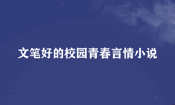 文笔好的校园青春言情小说