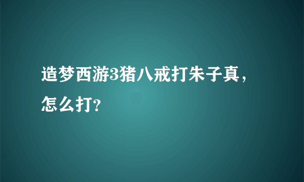 造梦西游3猪八戒打朱子真，怎么打？