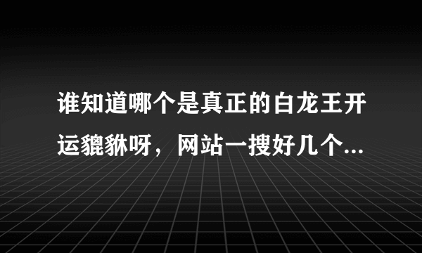 谁知道哪个是真正的白龙王开运貔貅呀，网站一搜好几个，不知道哪个是真的