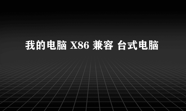 我的电脑 X86 兼容 台式电脑