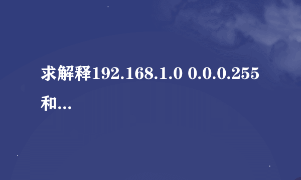 求解释192.168.1.0 0.0.0.255和192.168.1.0.192.168.1.255的区别