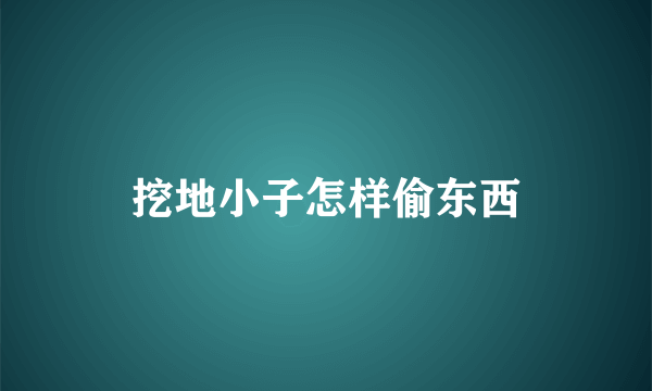 挖地小子怎样偷东西