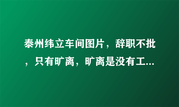 泰州纬立车间图片，辞职不批，只有旷离，旷离是没有工资的，我们线上好多因各种原因没办法而选择旷离，有