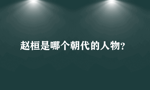 赵桓是哪个朝代的人物？