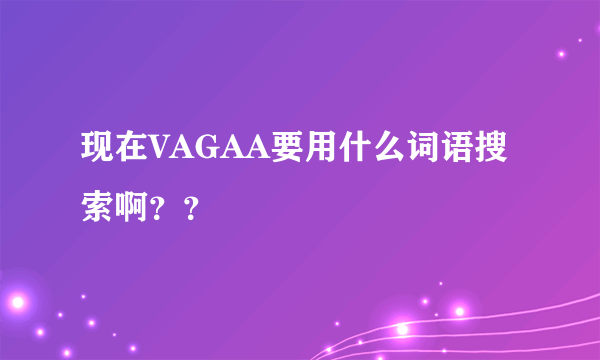 现在VAGAA要用什么词语搜索啊？？