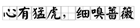 “心有猛虎，细嗅蔷薇”出自哪里…要全文…