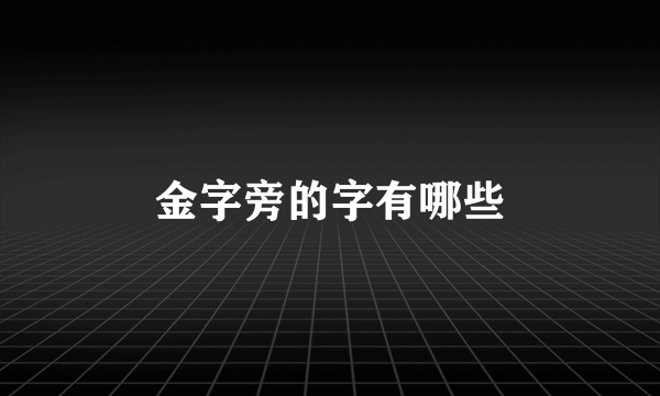 金字旁的字有哪些