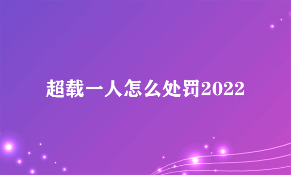 超载一人怎么处罚2022