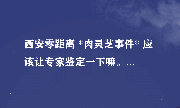 西安零距离 *肉灵芝事件* 应该让专家鉴定一下嘛。不知道专家鉴定后会怎么说 哈哈。。。。。。