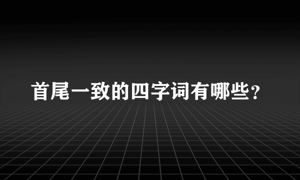 首尾一致的四字词有哪些？