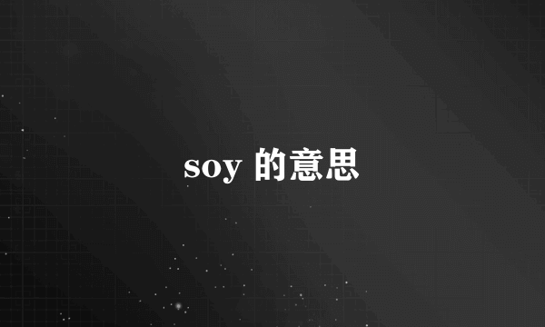 soy 的意思