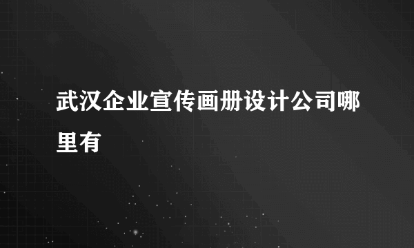 武汉企业宣传画册设计公司哪里有