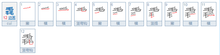 毳念什么“毳”字拼音如何拼