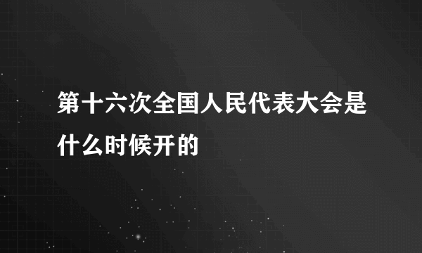 第十六次全国人民代表大会是什么时候开的