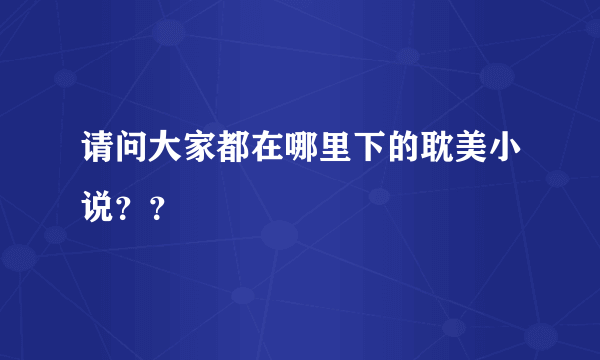 请问大家都在哪里下的耽美小说？？