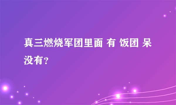 真三燃烧军团里面 有 饭团 呆 没有？