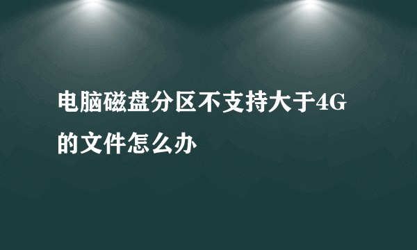 电脑磁盘分区不支持大于4G的文件怎么办