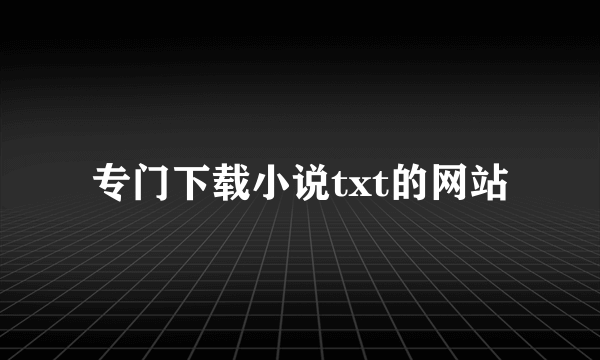 专门下载小说txt的网站