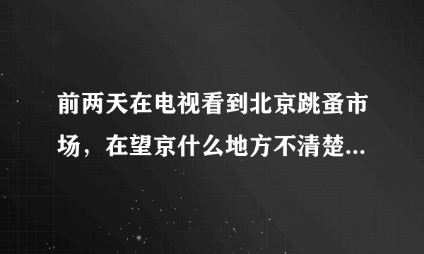 前两天在电视看到北京跳蚤市场，在望京什么地方不清楚。想去看看，但不知地址，有知道的吗？