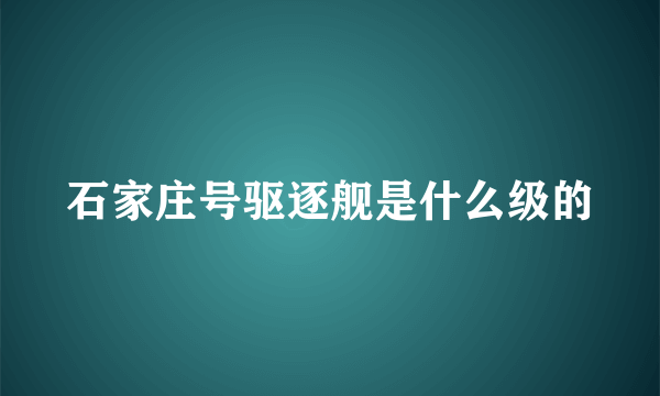 石家庄号驱逐舰是什么级的